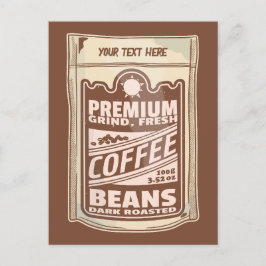 Premium-kaffebönor poster kafe Barista Vykort