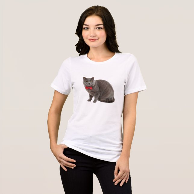 Premium Katt, Kvinnor  T Shirt (Framsida Full)