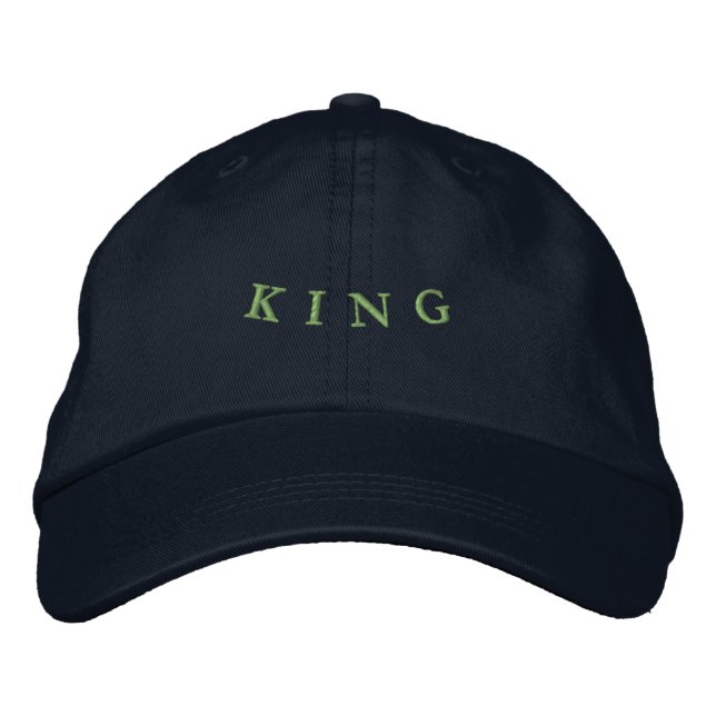 Premium King Print Navy Bekväm vardagsbruk Broderad Keps (Framsida)