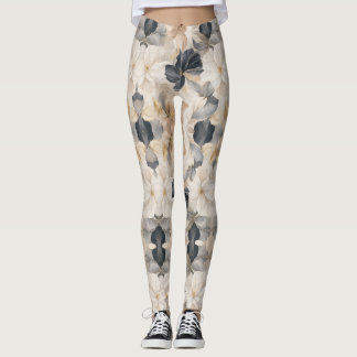 Premium Konstnärlig Blommig Abstraktion Leggings