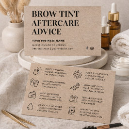 Premium Kraft Brow Tint-efterbehandlingskort Visitkort