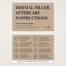 Premium Kraft Dermal Filler Aftercare Card