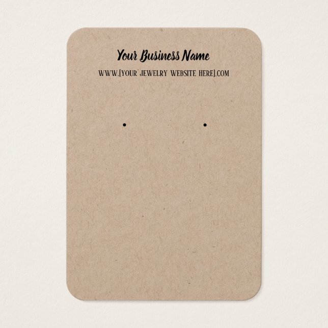 Premium Kraft Earring Business Visning Card Visitkort (Framsidan)
