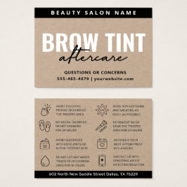 Premium Kraft Eco Eyebrow Tint-eftervårdkort Visitkort