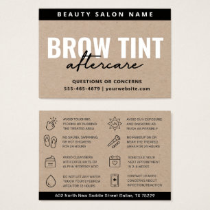 Premium Kraft Eco Eyebrow Tint-eftervårdkort Visitkort