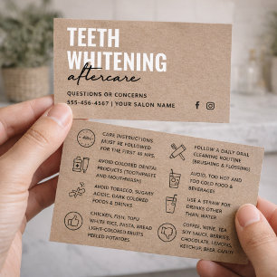 Premium Kraft Eco Teeth Whitening-efterbehandlings Visitkort