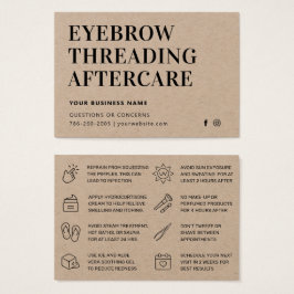 Premium Kraft Eyebrow Threading-efterbehandlingsko Visitkort