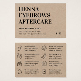 Premium Kraft Henna Brows Aftercare Card Adress Visitkort