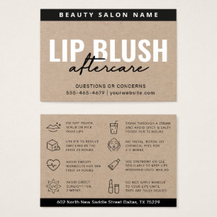 Premium Kraft Lip After Care Instruction Card Visitkort