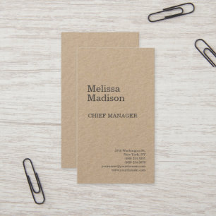 Premium Kraft Modern Minimalist Professionell Chic Visitkort