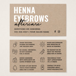 Premium Kraft Natural Henna Brows-eftervårdkort Visitkort