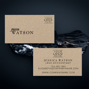 Premium Kraft Rustic Front and Back Personlig Visitkort