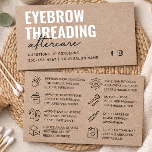 Premium Kraft Simple Eyebrow Threading Aftercare Visitkort