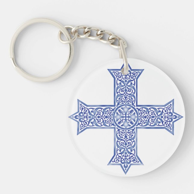 Premium Lapis Blue Koptisk Kors Konst (Framsidan)
