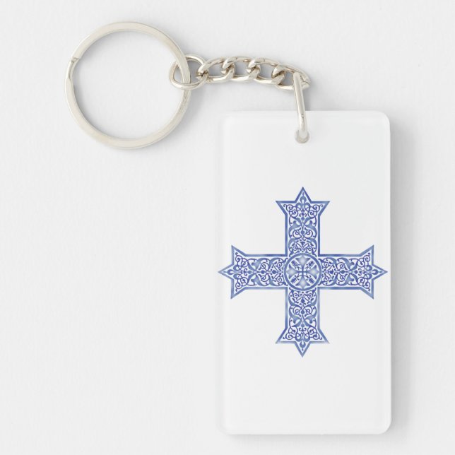 Premium Lapis Blue Koptisk Kors Konst (Framsidan)