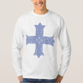Premium Lapis Blue Koptisk Kors Konst T Shirt