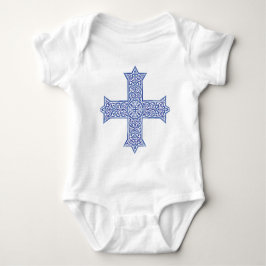 Premium Lapis Blue Koptisk Kors Konst T Shirt