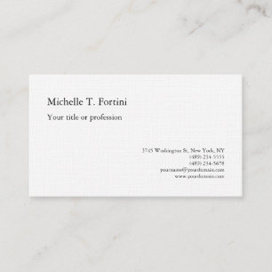 Premium Linen Black White Plain-minimalistisk enke Visitkort