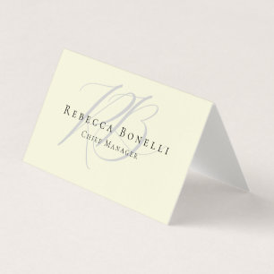 Premium Linen Exklusiv Unik Monogram Beige Visitkort