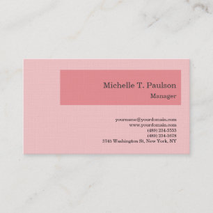 Premium Linen-minimalistisk modern Rosa Visitkort