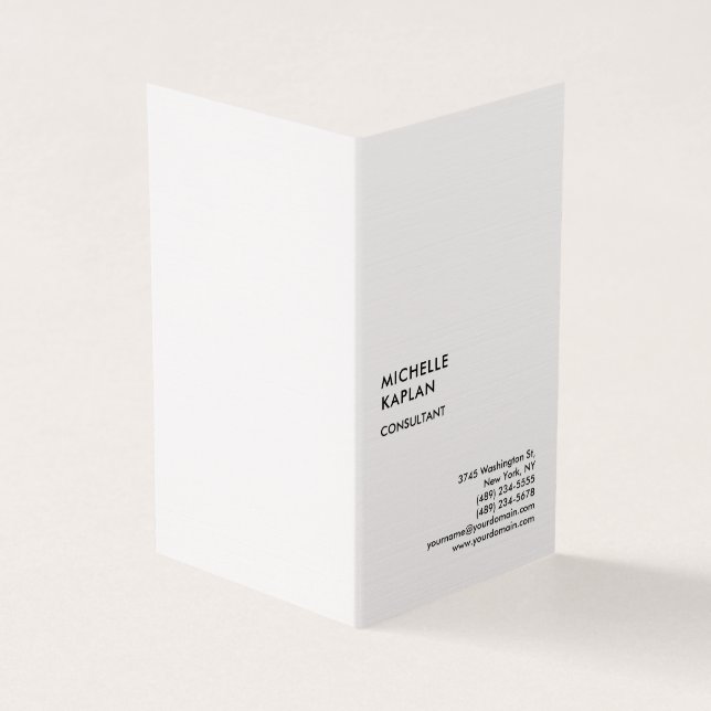 Premium Linen Modern Professionell Exklusiv Visitkort (Utsida)