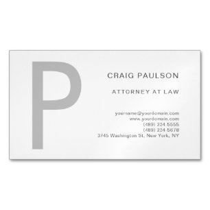 Premium Linen Monogram Attorney på Law Modern Magnetiska Visitkort