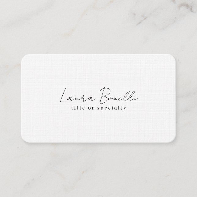Premium Linen Professionell Modern Visitkort (Framsida)