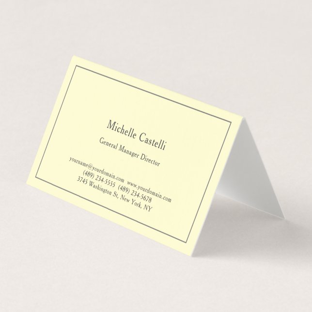Premium Linen Professionell Unik Klassisk Enkel Visitkort (Framsida)