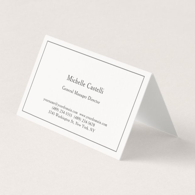 Premium Linen Professionell Unik Klassisk Pastell Visitkort (Framsida)