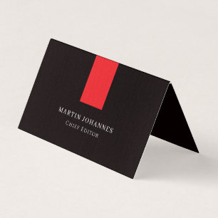 Premium Linne Elegant Enkel Svart Minimalistisk Visitkort