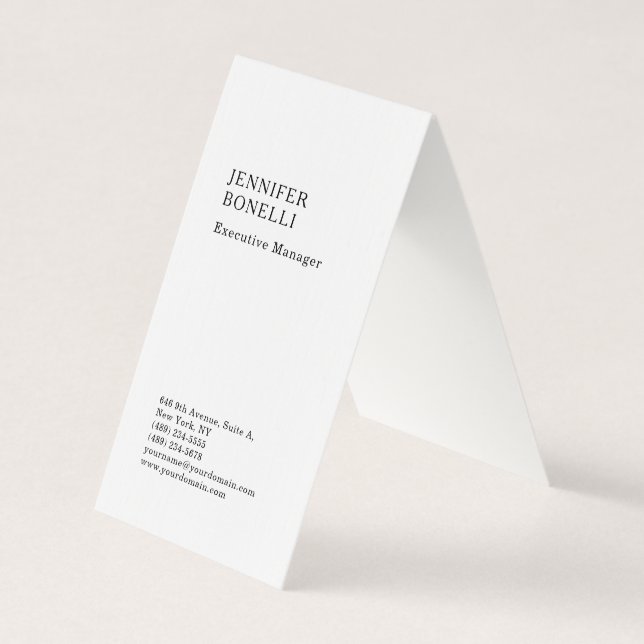 Premium linne minimalistisk modern trendig  visitkort (Framsida)