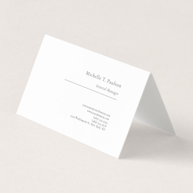 Premium Linne Minimalistisk Modern Visitkort (Framsida)