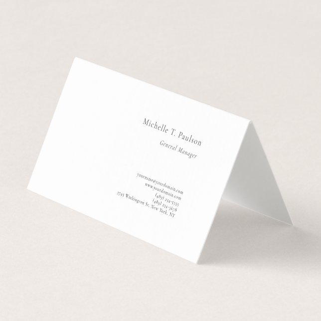 Premium Linne Minimalistisk Modern Visitkort (Framsida)