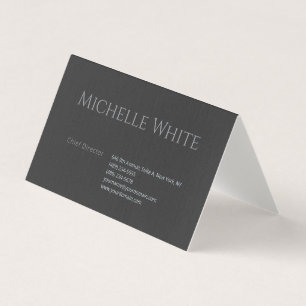Premium Linne Svart Enkel Elegant Professionell Visitkort