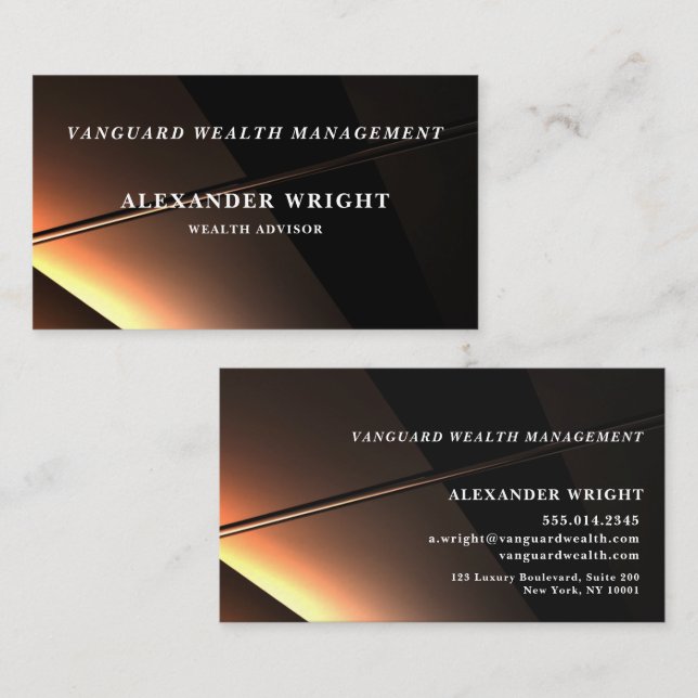 Premium Luxurious Black Gold-type2 Visitkort (Fram/baksida)