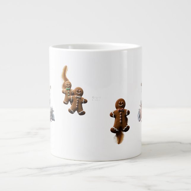 Premium Lyxgingerbread Familj Hem Söt  Jumbo Mugg (Framsidan)