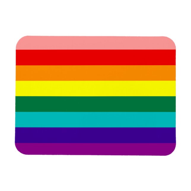 Premium-Magnet för första regnbåge Gay pride Flagg Magnet (Horisontell)