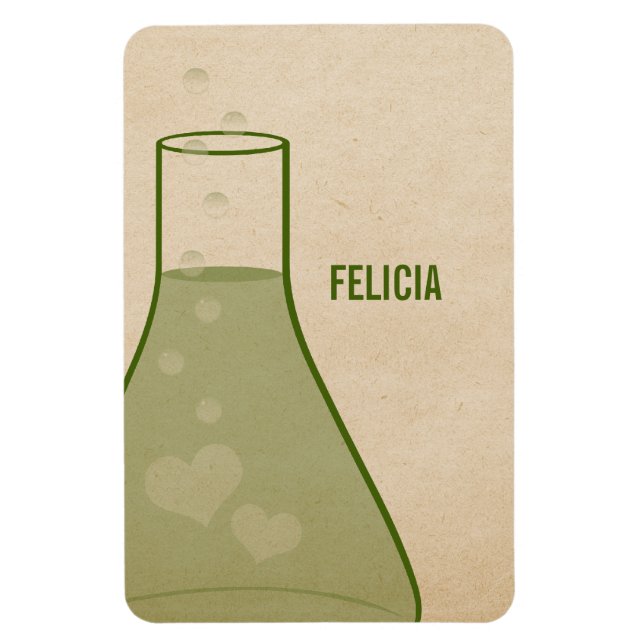 Premium-magnet för Whimsical Beaker, Grönt Magnet (Vertikal)