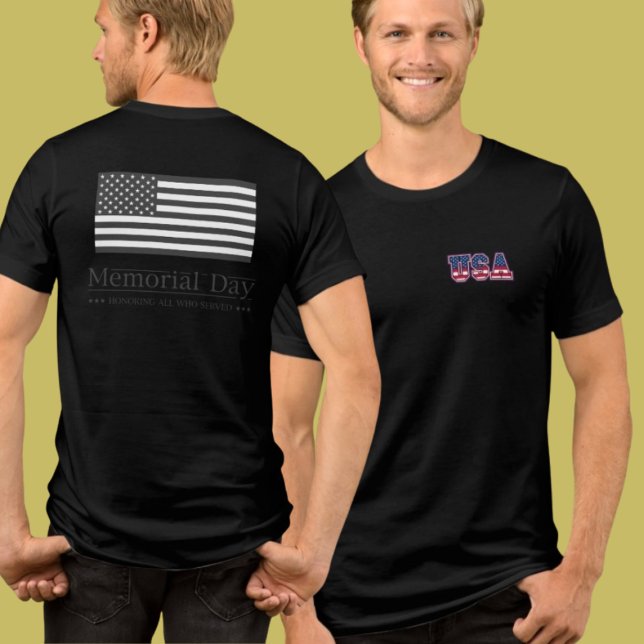 Premium Memorial Day USA Flag Double-Sided T Shirt (Skapare uppladdad)