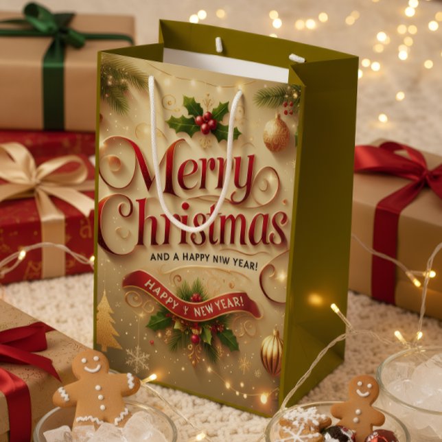 Premium Merry Christmas & Happy New Year Gift Bag (Skapare uppladdad)
