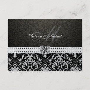 Premium Metallic Silver Damask OSA kort