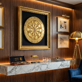 Premium Metallisk Gylden Design: Lyxig Guld Darttavla