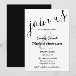 Premium Modern Black White Wedding-inbjudningar Inbjudningar