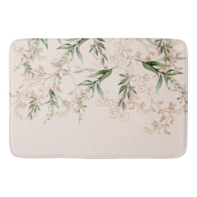 Premium Modern Boho Eucalyptus Light  Rosa Badrumsmatta (Framsidan)