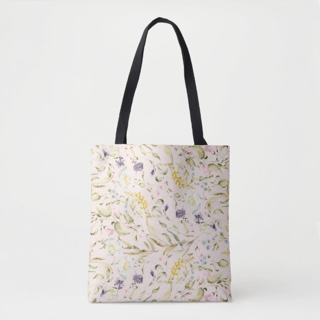 Premium Modern Vår Wildblommor Tygkasse (Framsida)