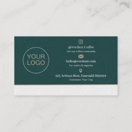 Premium Mörkgrönt Kaffebutik Logotyp Kontakt Infog Visitkort