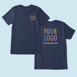 Premium Navy Blue T-Shirt Anpassningsbar Logotyp U