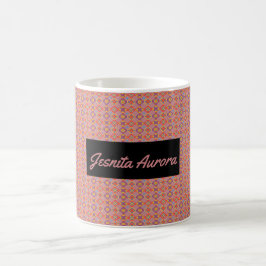 Premium nordamerikanskt geometriskt blommönster kaffemugg