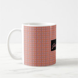 Premium nordamerikanskt geometriskt blommönster kaffemugg