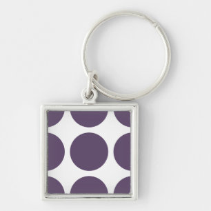 Premium-nyckelkedjan Big Polka dots Fyrkantig Silverfärgad Nyckelring
